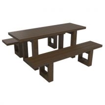 Table Escapade 180 Cm + 2 Banquettes 180 Cm - Marron