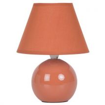 Lampe Boule Mini Lou En Céramique Brillante Orange Corep