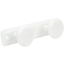 Manutan Expert - Patère 2 Têtes Acier Blanc - Salle de Bain - 24cm Largeur - Design Moderne