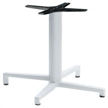 Pied De Table Domino Fixe Ht 50 Cm Colonne Ronde Blanc