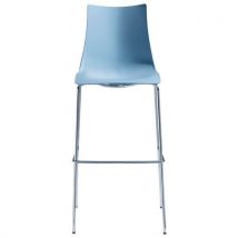 Lot De 2 Tabourets Zebra Hauteur 80 Cm Azur - Chromé