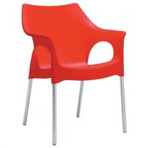 Lot De 4 Fauteuils Ola Non Feu Rouge/alu