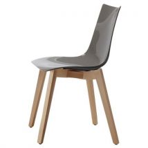 Chaises Zebra Antichoc 4 Pieds - Taupe/hêtre Naturel