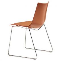 Lot De 2 Chaises Zebra Orange - Pied Traîneau Chromé