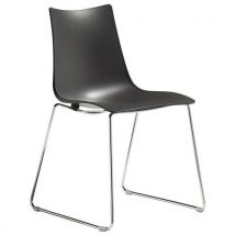 Lot De 2 Chaises Zebra Anthracite - Pied Traîneau Chromé