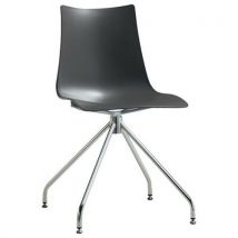 Lot De 2 Chaises Zebra Anthracite - Pied Pivotant Chromé