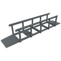 Chemin Podotactile Droit 5 Cases + 2 Rampes D Accès - Gris