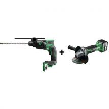 Hitachi 1 Pack Perceuse À Percussion Sds+ 18v 5ah + Meuleuse D'angle 18v 5ah
