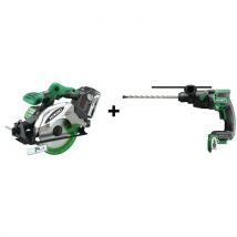Hitachi 1 Pack Scie Circulaire Sans Fil 18v 5ah + Perceuse À Percussion 18v 5ah