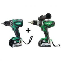Hitachi 1 Pack Perceuse Visseuse 18v + Perceuse Visseuse 18v 5ah