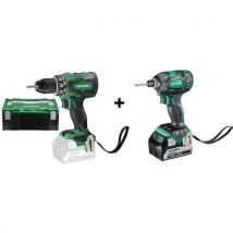 Pack Visseuse À Choc 18v 5ah Ip56 + Perceuse Visseuse 18v