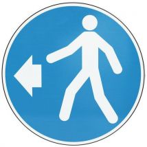 Panneau Obligation - Piétons À Gauche - Aluminium - 200 Mm