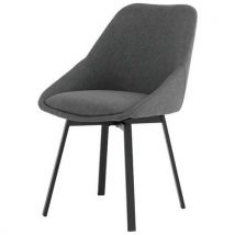 Somcasa - Chaise Amélie Gris Foncé - Assise 42x44cm Hauteur 50cm - Piétement Acier Noir - Design Moderne