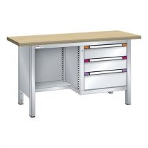 Établi Compact Multiplex 150x70 Cm 1 Étg 3 T Gris Clair