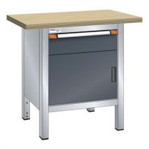 Établi Compact Hêtre 100x70x85 Cm 1 Pte 1 T Gris Clair/anthr