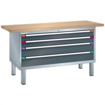 Établi Xxl Hêtre150x70x85 Cm Gris Clair/anthracite