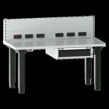 Etabli Quattro 153x75 Cm 1t+perfo Bas Résine + Prises