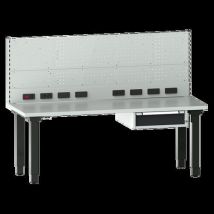 Thurmetall - Établi Quattro 203x75 cm - Hauteur réglable 71.5-121.5 cm - 1 Tiroir - Charge 400 kg - Mobilier d'atelier professionnel