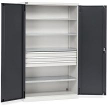 Armoire Portes Perform 3 Tiroirs 1193x555x2000 - Anthracite