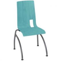 Chaise Colombo 4 Pieds Ast Bleu Lagon - Gris Argent