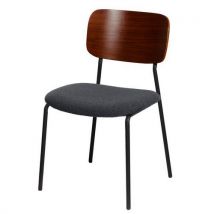 Meet By Paperflow - Chaise Lisa - Assise Anthracite Pied Noir - Hauteur 70.5 cm - Design Moderne