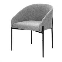 Fauteuil Milo - Structure Noir - Assise Grise