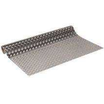 Adhésif décoratif métallique Riffel argent - Rouleau 1.5m x 45cm - Effet miroir et lumineux