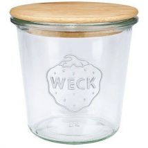 Lot de 6 - Bocal De Conservation En Verre Avec Couvercle Bois - 580ml