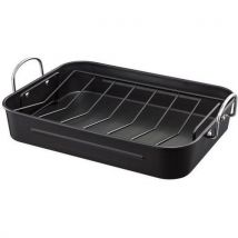 Plat À Four En Tole D'acier Avec Une Grille - 38x29cm