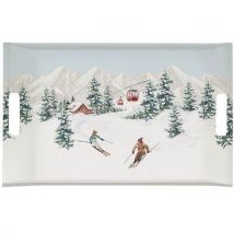 Plateau Mélaminé Rectangulaire Décor Chalet - 31x47cm