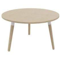 Table De Réunion Ronde D.120cm Dialogue Chêne Fil / Blanc