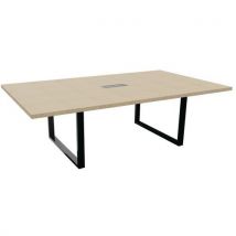 Table De Conf L240xp140cm Pied Noir/chêne Fil