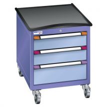Deserte Mobile 3 Tiroirs 605x792mm Bleu /bleu Clair