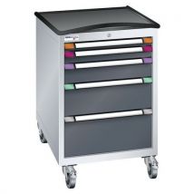 Deserte Mobile 5 Tiroirs 605x992mm Gris Clair /anthracite