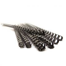 100 Peignes à Relier 10 mm Noir - Plastique - Capacité 60 Feuilles - Pour Reliure Bureau