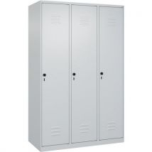 CP - Vestiaire Classic PLUS 3 colonnes - Acier Gris Clair 1200x500x185cm - Livré monté