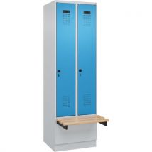 Vestiaire Evolo PLUS à banc intégré - 2 colonnes - CP