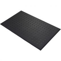 Coba - Tapis anti-fatigue hygiénique perforé - 0,9m x 1,5m - Noir - Caoutchouc antidérapant
