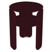 Fermob - Table d'appoint Bebop Ronde 35 cm Cerise Noire - Aluminium - 3 Pieds - Usage Intérieur/Extérieur