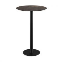 Veba - Mange-debout Urban Riverwashed Wood Ø70 cm - Noir/Marron - 5 Personnes - Intérieur/Extérieur