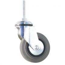 Roulette Thermoplastique À Tige Fileté Ø 125mm - 90 Kg