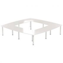 Table Réunion Atem 350 X 350 Cm Pied Rond Blanc /blanc