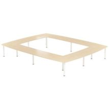 MBA - Table de réunion Atem 500x400cm - 22 personnes - Pieds ronds blanc/chêne clair - Éco-responsable