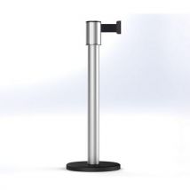 Beltrac - Poteau de signalisation Storetrac à sangle noire 6m - Intérieur/Extérieur - Argent - 1018mm hauteur