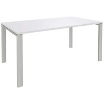 Bureau Aeris 140x80cm Blanc Perle/gris Alu