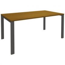 Burocean - Bureau droit Aeris 140x80cm Noyer/Gris Anthracite - Éco-responsable PEFC - 5 ans Garantie