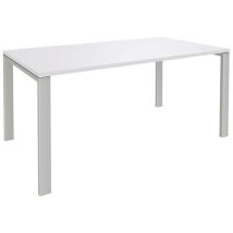 Bureau Aeris 180x80cm Blanc Perle/gris Alu