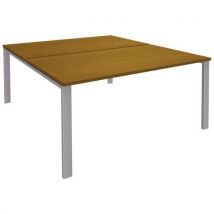 Bureau Aeris Bench 140x163 Cm Noyer/gris Alu