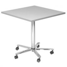 Table De Réunion Carrée 80x80cm Réglable En Ht Gris/argent