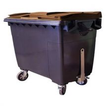 Conteneur 660l Gris/marron Timon D'attelage